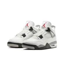 Nike Zapatillas de baloncesto retro Jordan Air Jordan 4 Rare Air Laser Comfort de caña media para hombre, color negro/gris - Fresno blanco - Ver 3