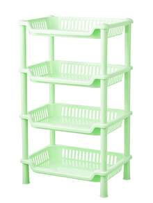 1pc Plastic Kitchen Storage Rack, Modernist Square Storage Rack For Kitchen - Pink - View 16