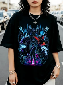 Cybernetic Shadow Solo Leveling Dark Style T-Shirt I Am The Strongest Classic T-Shirt - Black - View 6