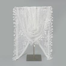 1 pezzo Sciarpa triangolare da donna in colore unito, ricamata con fiori di ciliegio, con nappe rosa, adatta per l'uso quotidiano in tutte le stagioni, alla moda e pratica - Multicolore - Visualizzare 7