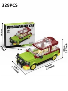 300/350/400 piezas Bloques de construcción de modelo de coche de carreras de ciudad de alta tecnología, adorno de escritorio, DIY creativo y educativo, juego de bloques de construcción 3D para ensamblar, decoración del hogar, regalo de cumpleaños, 1 pieza - Multicolor - Ver 17