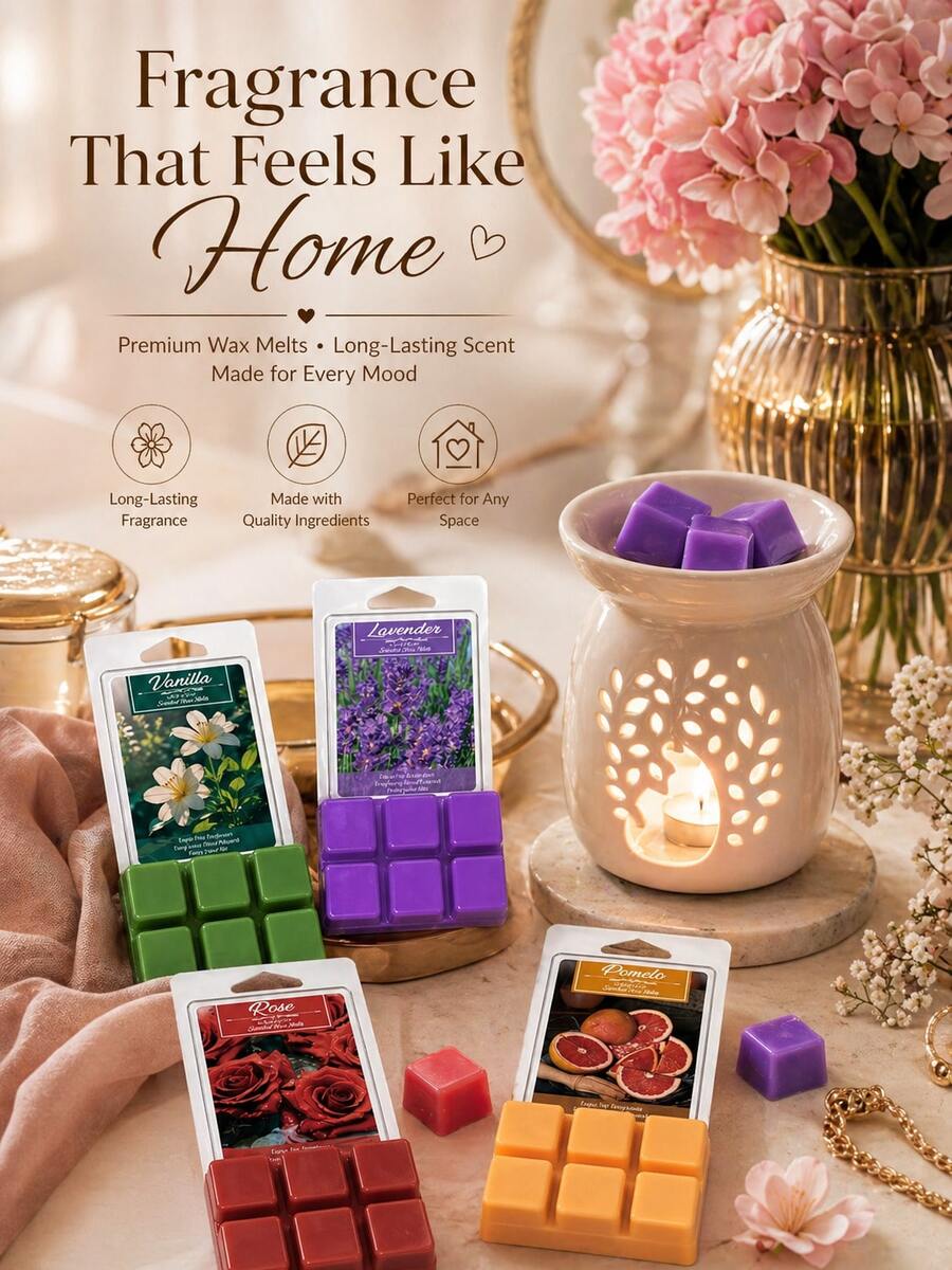 1 hộp (3oz) Sáp thơm đậu nành thủ công, với 12 lựa chọn hương thơm lâu dài bao gồm Oải hương, Hoa hồng, Chanh, Thích hợp sử dụng với máy làm tan sáp, trang trí nhà cửa và phòng ngủ, bữa tối lãng mạn và Ngày Valentine, quà tặng đám cưới, quà sinh nhật bất ngờ, quà tặng cho phụ nữ, đạo cụ chụp ảnh, quà tặng tiệc tùng và ngày lễ, dã ngoại. - Nhiều kiểu dáng - Xem 1