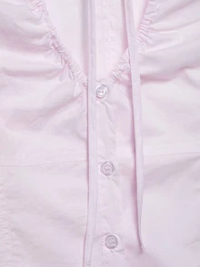 DEEKA Summer New Women's Fashion Minimalist Bowknot Decor Chiffon Blouse - Baby Pink - View 8