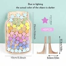 36pcs Wooden Star & Flower Hollow Reward Jar, Positive Behavior Incentive Chart, Decorative Reward System, Suitable For Teachers, Schools, Easter Gifts, Easter Baskets, Easter Decorations, Back To School Supplies, Home Decor, Party Decorations, Fall Decor, Wedding Supplies, Wedding Decorations, Holiday Decorations - Multicolor - View 15