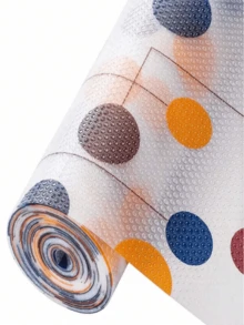 1 Roll Of Colorful Polka Dot Shelf Lining, Non-Adhesive EVA Waterproof Drawer Mat For Kitchen And Refrigerator - Dot - View 9