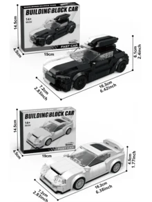300/350/400 piezas Bloques de construcción de modelo de coche de carreras de ciudad de alta tecnología, adorno de escritorio, DIY creativo y educativo, juego de bloques de construcción 3D para ensamblar, decoración del hogar, regalo de cumpleaños, 1 pieza - Multicolor - Ver 8