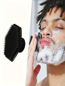 1pc Soft Silicone Face Cleansing Brush, Gentle Exfoliating Massage Pad, Fragrance-Free, Men's Bathroom Shower Accessory, Home Bathroom Decor, Back To School Supplies, Reusable Manual Face Wash Brush, Removes Makeup Residue, Blackheads, Facial Massage - Multicolor - View 2