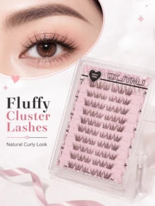 60pcs Self-Adhesive False Eyelashes - Fluffy Individual Lashes, Natural & Realistic, Fishscale Segmented Lashes, C-Curl Clustered Lashes, Thick Type, Suitable For Beginners, False Lash Clusters, Individual False Lashes - View 5
