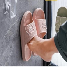 3slipper Hooks, Shower Flip Flops Adhesive Storage Rack Saves Space Babouche Adhesive Bracket, Bathroom Shower Flip Shoe Adhesive Organizer, Bathroom Shower Flip Shoelace Adhesive Storage Rack Saves Space,Storage Rack, Space Saving Dishwashing Cloth - View 3