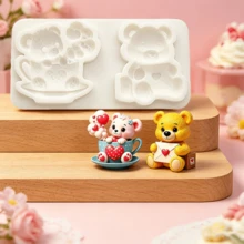 Valentine's Day Theme Heart Coffee Mug, Bear & Heart Envelope Pudding Mold, Cute Tiger Jelly Mold, Reusable Kitchen Baking Tools For Making Ice Cream Decor, Dough, Bath Bombs, Soap, Candles - View 10
