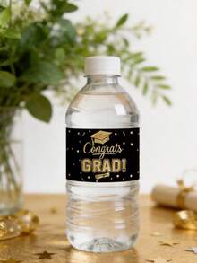 2/10/20 piezas Pegatinas para botellas de agua de graduación, pegatinas de etiquetas para botellas de agua en negro y dorado, etiquetas para botellas de agua para fiesta de graduación de universidad/escuela secundaria, pegatinas para botellas de agua con tema de graduación para decoración de regalos de fiesta de celebración - Ver 9