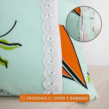 Single Jersey Knit Sheet Set, 2 Pieces, Printed, 100% Cotton, Elastic, Pillowcase With Zipper, Standard Box Spring Bed, Durable Bedroom - 淡綠 - 查看 3