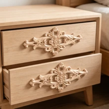 2pcs Solid Wood Carving Horizontal Flowers, Home Decorations, Suitable For Cabinets, Doors And Windows, Furniture, Background Walls, Porches, Offices And Other Decorations, Holiday Decorations, DIY Decorations. - Multicolor - View 2
