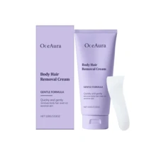 OceAura 100g/3.53oz Hair Removal Cream,Gentle And Non-Irritating To Skin, Semi-Permanent Hair Removal, Suitable For Facial, Lip, Underarm, Leg, Arm, And Intimate Areas - 紫色 - 查看 11
