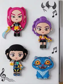 1PC Netflix  Officially Licensed 3D PVC Magnet Set Featuring  And  Cute Character Refrigerator Magnets Decorative Fridge Stickers For Home Decoration And Fans Collection - A - View 1