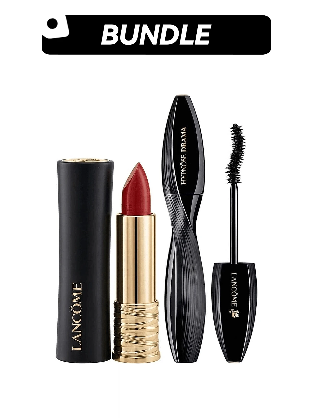Lancôme 【唇膏套装】L'Absolu Rouge Cream Lipstick(菁纯柔润唇膏)+ Hypnôse Drama Extreme Volumizing Mascara(催眠浓密睫毛膏)143 Rouge Badaboum(胭脂红)+ 01 Excessive Black(浓黑睫毛膏)0.12盎司/3.4克+0.27盎司/8毫升 - 143胭脂Badaboum+01過度黑 - 查看 1