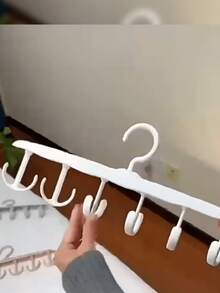 1/3/6件 12鉤多功能旋轉掛鉤，塑膠衣架收納架，適用於衣櫥收納盒、衣櫥、櫥櫃、宿舍與公寓 - 彩色 - 查看 6