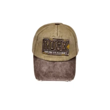 ROCK Letter Embroidered Patch Baseball Cap, Distressed Washed Streetwear Hat - A - View 7