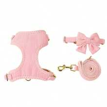 Dây xích đeo ngực cho chó cỡ nhỏ/vừa, dây xích đeo ngực cho Teddy, Pomeranian và các giống chó khác - Hồng - Xem 1