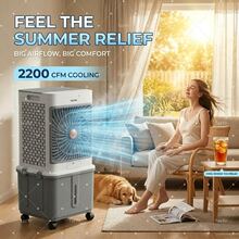 Portable Air Cooler Fan 3-In-1 Evaporative Cooler With 3 Speeds & Wheels, Quiet Cooling Fan For Room, Home Office & Dorm, 120° Swing For Wide Coverage-Includes 4 Ice Packs - Xem 2