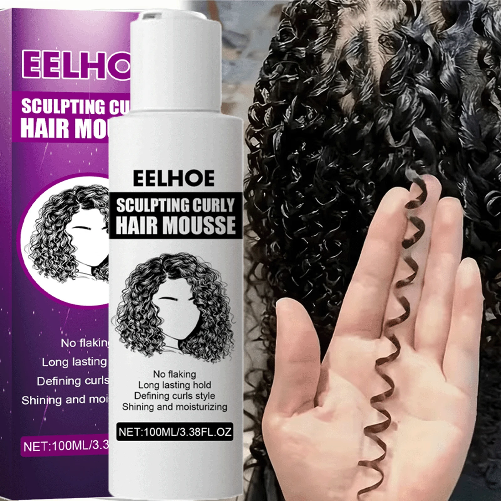 1pcs/3pcs Curl Mousse,Long-Lasting, Natural Volume And Deep Hydration For More Vibrant Curls,Contains Moroccan Argan Oil And Curl Enhancers To Control Curls,Non-Greasy, Lightweight Formula Is Suitable For All Hair Types,Must-Have Hair Styling Product For School, A Travel Essential, And The Perfect Gift - Mousse - View 1