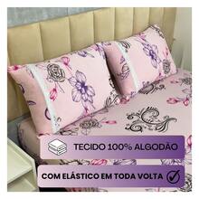 Single Jersey Knit Sheet Set, 2 Pieces, Printed, 100% Cotton, Elastic, Pillowcase With Zipper, Standard Box Spring Bed, Durable Bedroom - 淺粉色 - 查看 5