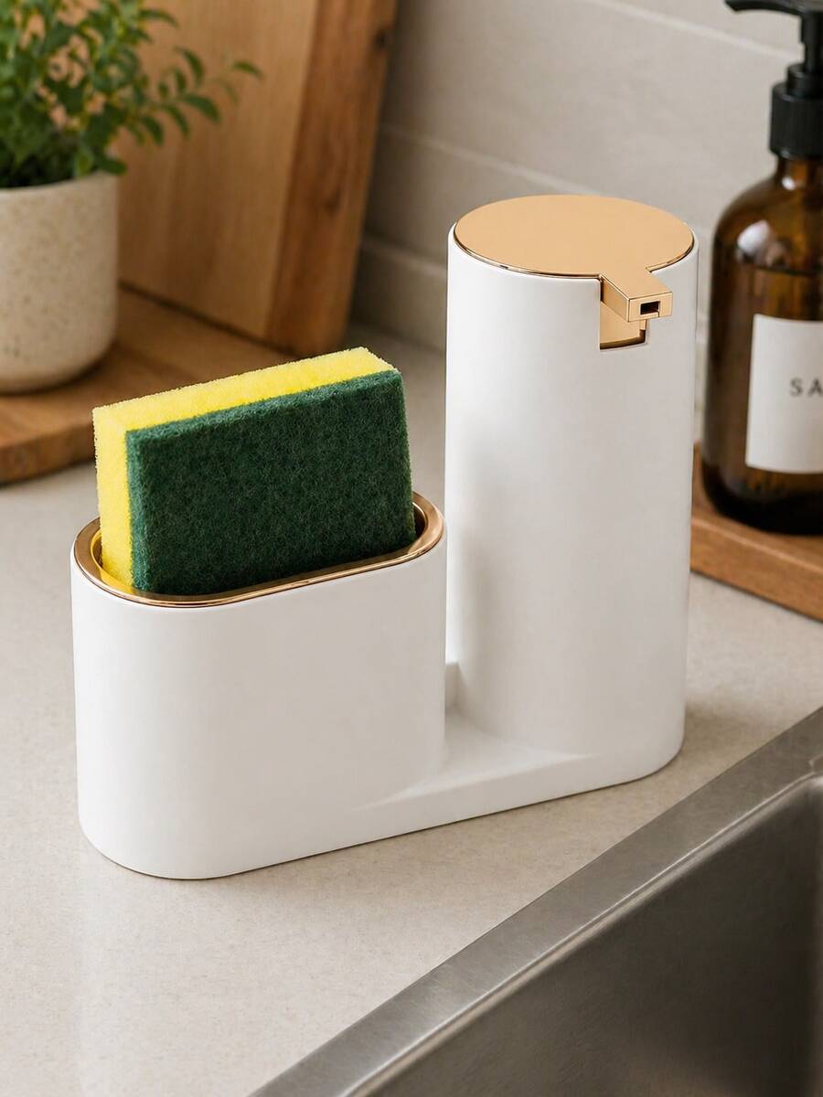 Sponges & Scouring Pads - Blanco con oro - Ver 1