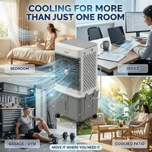 Portable Air Cooler Fan 3-In-1 Evaporative Cooler With 3 Speeds & Wheels, Quiet Cooling Fan For Room, Home Office & Dorm, 120° Swing For Wide Coverage-Includes 4 Ice Packs - Xem 3