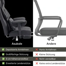 Sedia da ufficio - Pelle nera - Visualizzare 7