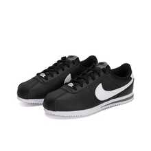 Nike Cortez 合成皮革時尚舒適防滑低筒女款休閒鞋 黑白配色 - 黑與白 - 查看 3