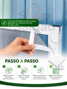 Kit Tela Mosquiteira Auto Colante e Removível para Janela com  130x150 cm Fácil Instalação Rede Mosquiteiro Proteção Eficaz Contra Insetos - 1 UN - Visão 4