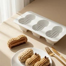 Molde de silicona con forma de cacahuete para pasteles de mousse, adecuado para repostería y postres caseros, chocolate, resistente al calor y fácil de desmoldar, herramienta de horneado reutilizable, regalo para amantes de la comida - Ver 3