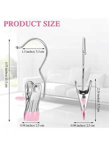 10 kẹp quần áo bằng thép không gỉ, móc treo quần áo tiết kiệm không gian, kẹp khăn tắm, giá phơi chống gió, thích hợp cho quần tây, quần áo, khăn tắm, tất, đồ lót, có thể điều chỉnh và bền, chống gỉ. - Nhiều màu - Xem 12