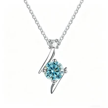 Mặt dây chuyền đá Moissanite tròn 1 carat, bạc sterling 925, thiết kế thời trang và thanh lịch, phù hợp để đeo hàng ngày, kèm hộp quà tặng. - Một chiếc 1CT - Xem 9