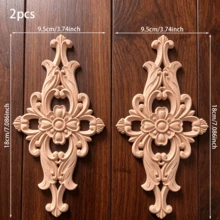2pcs Solid Wood Carving Horizontal Flowers, Home Decorations, Suitable For Cabinets, Doors And Windows, Furniture, Background Walls, Porches, Offices And Other Decorations, Holiday Decorations, DIY Decorations. - Multicolor - View 12