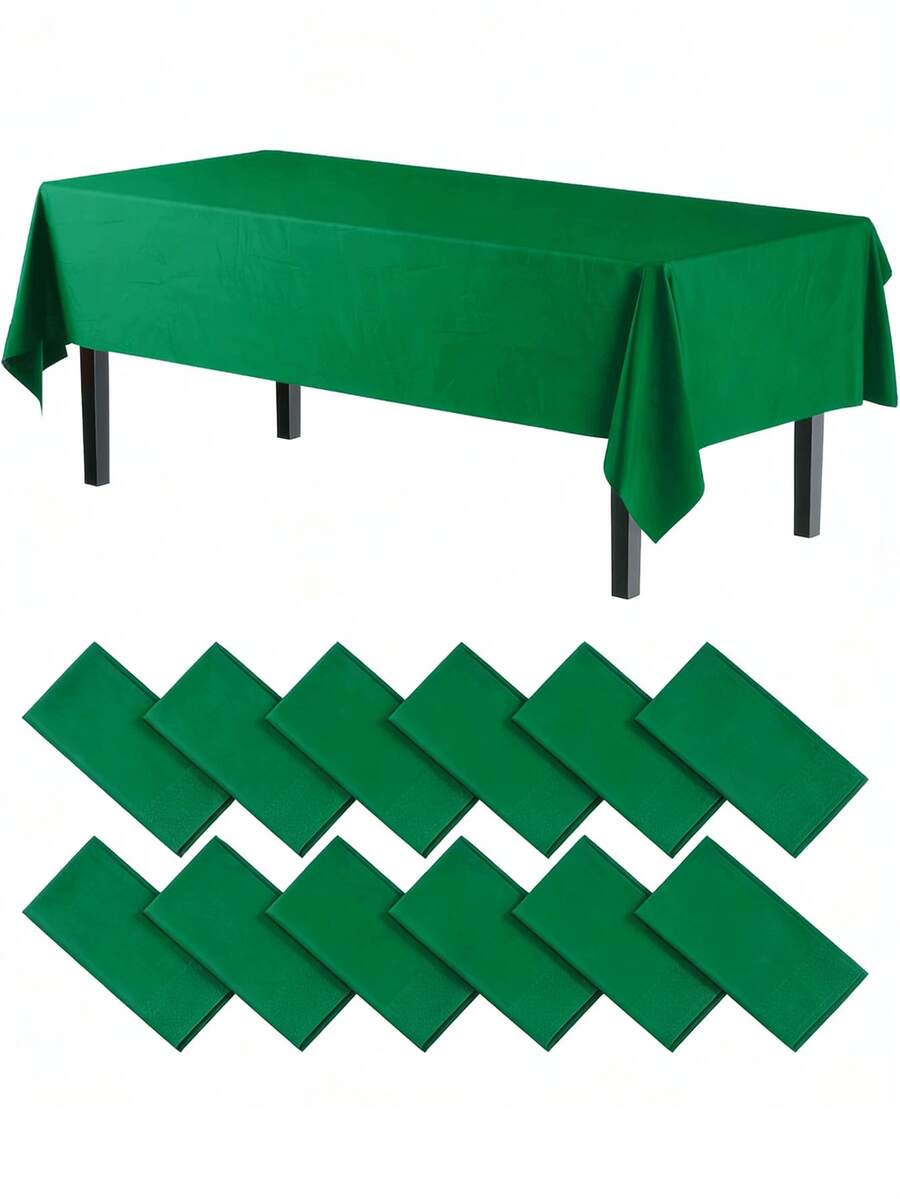 1/3/6/12pcs Veridis Disposable Solid Color Plastic Tablecloth - 54 Inches X 108 Inches - Suitable For Parties And Picnics, Suitable For Weddings, Christmas, Thanksgiving, Halloween