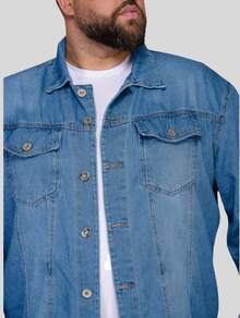 Jaqueta Masculino Jeans Claro Plus Size - Azul - Visão 3