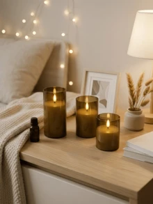 1/2/3pcs Flameless Candles With Remote Control And Timer Function, Suitable For Home Decor, Fireplace, Wedding, Holiday, Party Decoration, Table Centerpiece, Gift - Amber - View 6
