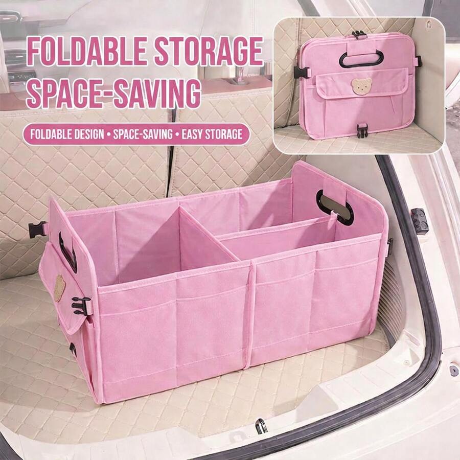 Car Accessories Interior | 1pc Foldable Car Trunk Storage Organizer With Handle, Fits Most Vehicles To Keep Trunks Tidy - Car Accessories For Women - 彩色 - 查看 1