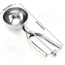 Cuchara para helado de acero inoxidable: ideal para postres familiares, confitería, helados, repostería y pasteles, cocina y hogar. - Plateado - Ver 11