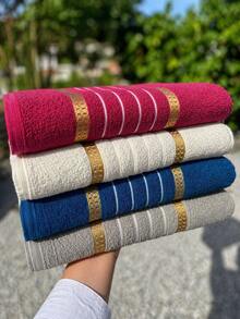 3 Large Bath Towels 100% Cotton 68x135cm – Comfort, Softness And Absorbency - Lightness And Sophistication For Daily Use. - Assorted Colors - View 2