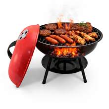 ANDROMEDA INC Portable Charcoal Grill, Stainless Steel, Red - A - View 1