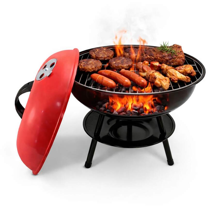 ANDROMEDA INC Portable Charcoal Grill, Stainless Steel, Red - A - View 1