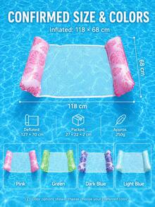 1pc Waterproof Inflatable Beach Lounger, Quick Dry Mesh, Tropical Leaf Pattern, Size 46x27 Inches, Comfortable For Beach, Pool, Lake - Love Cave - View 3