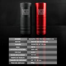 Máquina inalámbrica PARA TATUAR tipo pen corta, con batería incluída y cargador tipo C. - Rojo - Ver 8