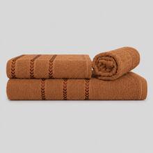 Show Towel Complete 3-Piece Bath Towel Set, 100% Cotton, Soft, High Absorbency, Quick-Drying, Premium - Dark Brown - Coklat Tua - View 8