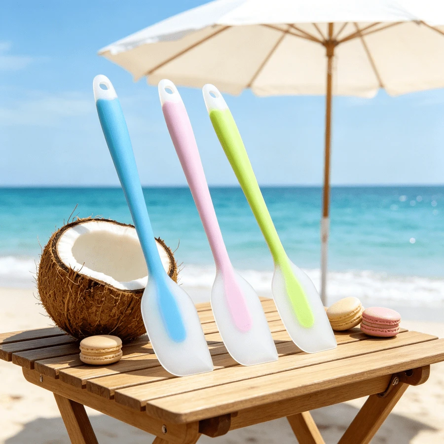 2/4pcs Mini Semi-Transparent Silicone Spatula, Heat-Resistant Scraper Suitable For Jam, Cake, Butter, Cream, Baking, Kitchen Tool, Household Essential - View 1