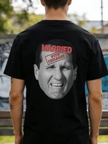 Vintage Al Bundy T-Shirt För Män Och Kvinnor - Tryck Med "Married" - Retro T-Shirt Inspirerad Av TV-Serien, Perfekt För Fester, 80-Talspresent Till Nygifta, Maskintvättbar Bomulls-T-Shirt, Att Bära året Runt För Fans Av 80-Tals Sitcoms. Lös Och Bekväm Passform. - 黑背 - 查看 7