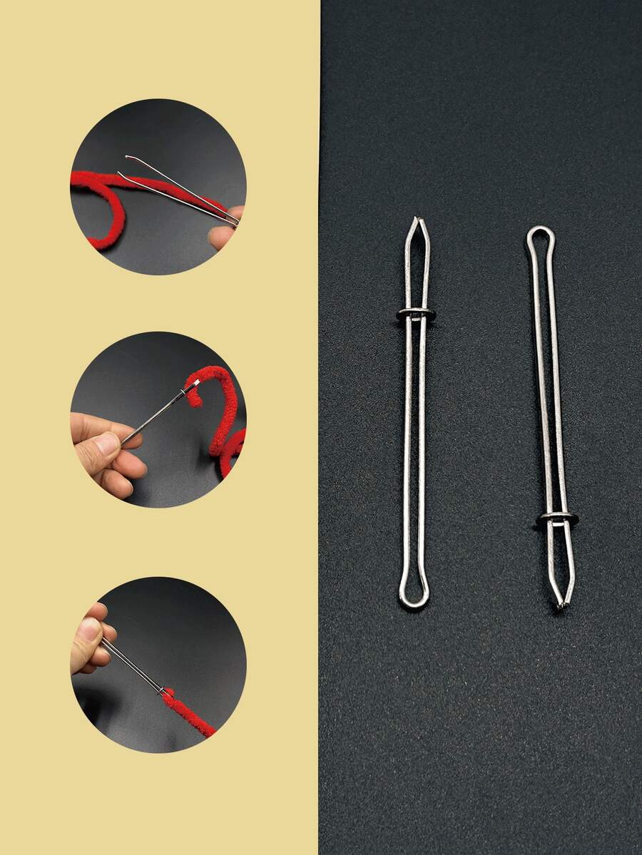 1/3/6 Pcs Multi-Functional DIY Pants Waist Elastic Band Threader Tool Set, Clothing Clips, Cross-Stitch Tape Threader And Elastic Clips, Beginner-Friendly Sewing Supplies, Suitable For Home Clothing Repair, Upcycling, Handmade Crafts, Great Mother's Day Gift For Sewing Enthusiasts - Elastic Clip - View 1
