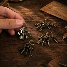 Mini Retro Keychain Set, Antique Key Pendant Ornament, Magical Retro Key Charm, Medieval-Style Creative Dollhouse Decoration, DIY Handmade Decorative Gift. - one-size - View 4